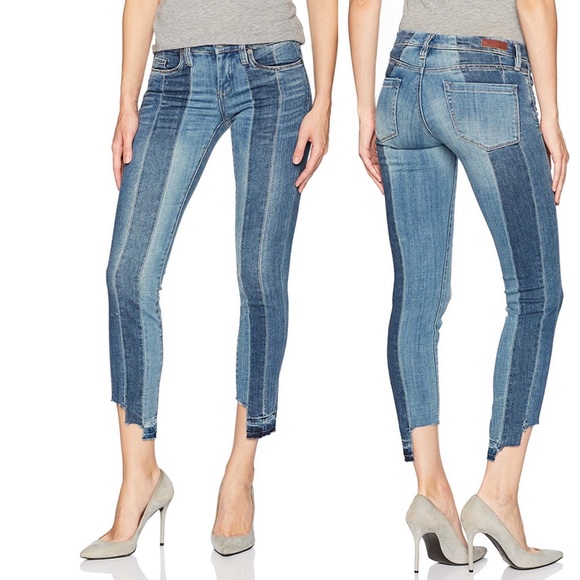 BlankNYC Step Hem Jeans size 24 Blue High Low Skinny Paneled Mid Rise - Picture 2 of 8